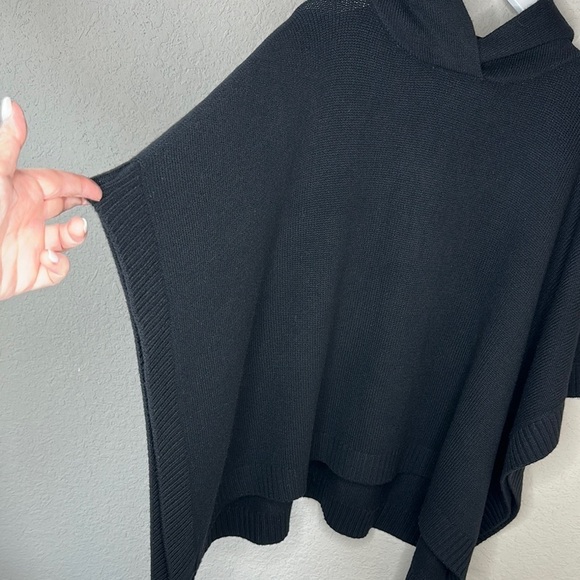 NWT Greyson Rowan Hooded Wool Cashmere Blend Black Poncho Size OS - Picture 3 of 13